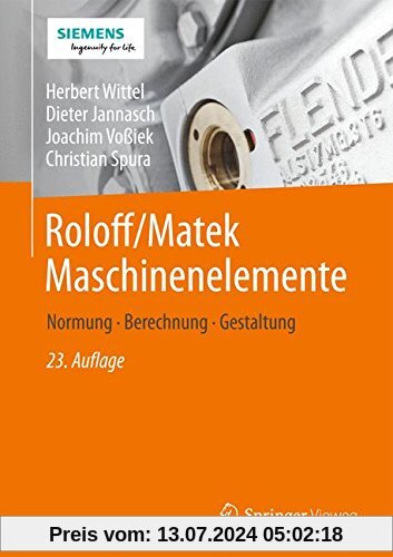 Roloff/Matek Maschinenelemente: Normung, Berechnung, Gestaltung