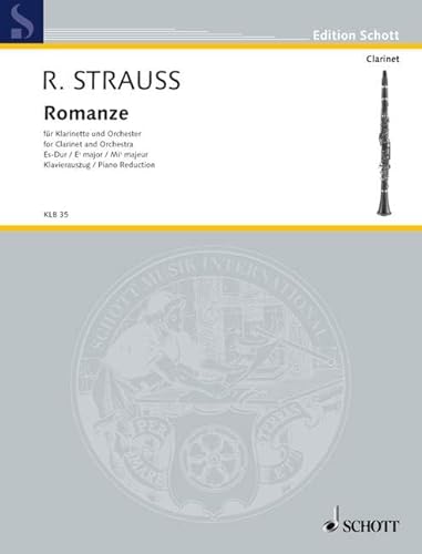 Romanze Es-Dur: o. Op. AV. 61. Klarinette und Orchester. Klavierauszug mit Solostimme.: o. Op. AV. 61. clarinet and orchestra. Réduction pour piano avec partie soliste. (Edition Schott)