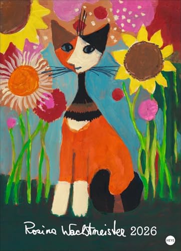 Rosina Wachtmeister Edition Kalender 2026: Die charakteristischen Katzen in einem hochwertigen Kunstkalender, in Szene gesetzt mit Gold- und Silberprägung. Wandkalender XL. von Heye