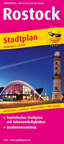Rostock, Stadtplan 1:18.000: Touristischer Stadtplan mit Sehenswürdigkeiten und Straßenverzeichnis. 1:18.000 (Stadtplan: SP) von Publicpress