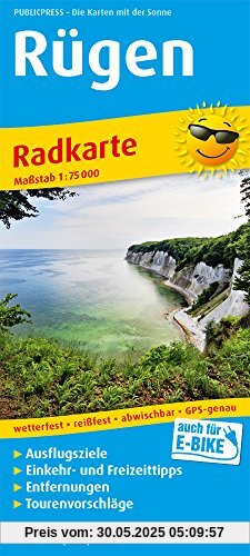 Rügen: Radkarte mit Ausflugszielen, Einkehr- & Freizeittipps, wetterfest, reißfest, abwischbar, GPS-genau. 1:75000 (Radkarte / RK)