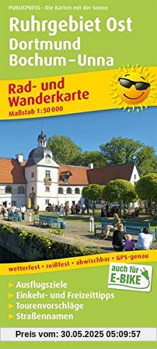 Ruhrgebiet Ost, Dortmund, Bochum - Unna: Rad- und Wanderkarte mit Straßennamen, Ausflugszielen, Einkehr- & Freizeittipps, wetterfest, reissfest, ... 1:50000 (Rad- und Wanderkarte / RuWK)