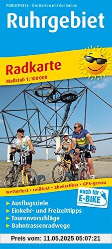Ruhrgebiet: Radkarte mit Ausflugszielen, Einkehr- & Freizeittipps, wetterfest, reissfest, abwischbar, GPS-genau. 1:100000 (Radkarte / RK)