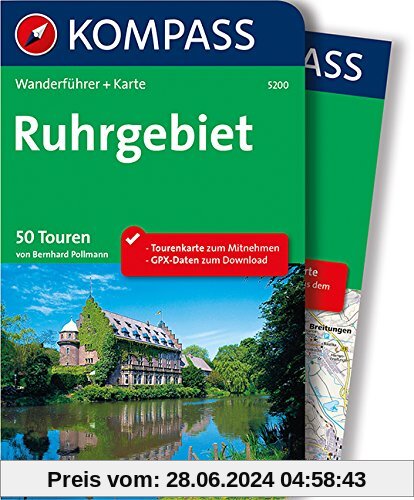 Ruhrgebiet: Wanderführer mit Extra Tourenkarte zum Mitnehmen. (KOMPASS-Wanderführer)