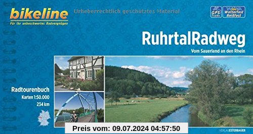 Ruhrtal Radweg: Vom Sauerland an den Rhein 1:50.000, 234 km. GPS-Tracks-Download, wetterfest/reißfest