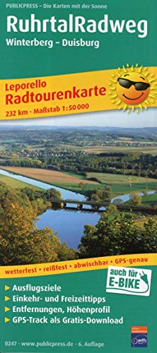 RuhrtalRadweg, Winterberg - Duisburg: Leporello Radtourenkarte mit Ausflugszielen, Einkehr- & Freizeittipps, wetterfest, reissfest, abwischbar, GPS-genau. 1:50000 (Leporello Radtourenkarte: LEP-RK)