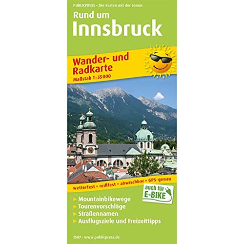 Rund um Innsbruck: Wander- und Radkarte mit Ausflugszielen & Freizeittipps, wetterfest, reißfest, abwischbar, GPS-genau. 1:35000 (Wander- und Radkarte: WuRK)
