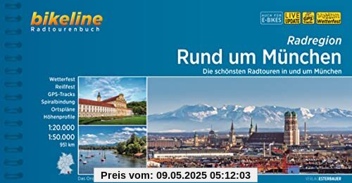 Rund um München: Die schönsten Radtouren in und um München. 1:20.000 und 1:50.000, 951 km (Bikeline Radtourenbücher)
