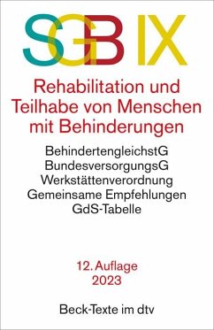 SGB IX Rehabilitation und Teilhabe von Menschen mit Behinderungen von Beck Juristischer Verlag / DTV