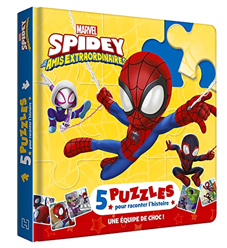 SPIDEY ET SES AMIS EXTRAORDINAIRES - Mon Petit Livre Puzzle - 5 puzzles 9 pièces - Marvel: Une équipe de choc. 5 puzzles pour raconter l'histoire