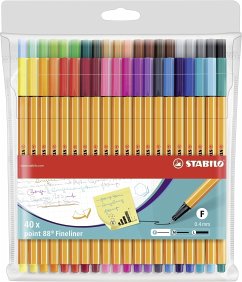 Fineliner - STABILO point 88 - 40er Pack - 40 Farben von Stabilo
