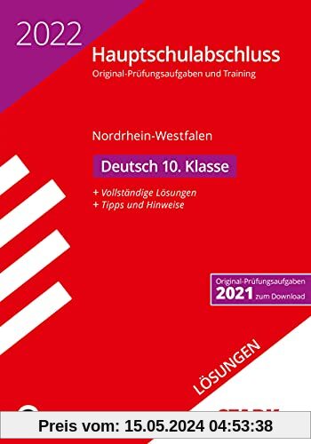 STARK Lösungen zu Original-Prüfungen und Training - Hauptschulabschluss 2022 - Deutsch - NRW (STARK-Verlag - Abschlussprüfungen)