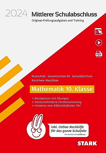 STARK Original-Prüfungen und Training - Mittlerer Schulabschluss 2024 - Mathematik - Realschule/Gesamtschule EK/ Sekundarschule - NRW - inkl. Online-Nachhilfe (Abschlussprüfungen) von Stark Verlag