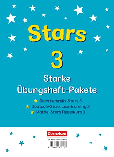 STARS - starke Übungshefte - Übungsheftpakete Deutsch und Mathematik - 3. Schuljahr: Übungshefte im Paket mit Lösungen - Rechtschreib-Stars, Deutsch-Stars Lesetraining und Mathe-Stars Regelkurs von Cornelsen Verlag GmbH