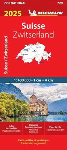 SUISSE ZWITSERLAND 11729 2025: wegenkaart Schaal 1 : 400.000 (Nationale kaarten Michelin) von Michelin