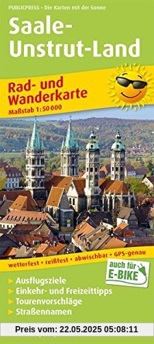 Saale-Unstrut-Land: Rad- und Wanderkarte mit Ausflugszielen, Einkehr- & Freizeittipps sowie Nebenkarte Ziegelrodaer Forst und Querfurt, ... 1:50000 (Rad- und Wanderkarte / RuWK)