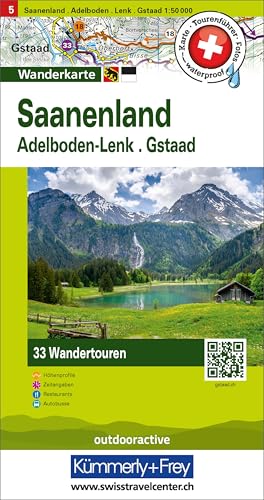 Kümmerly+Frey Wandertourenkarte 5 Saanenland 1:50.000: Inkl. Adelboden, Lenk, Gstaad. Mit 33 Tourenvorschlägen, Wetterfest inkl. Höhenprofil & ... (Kümmerly+Frey Touren-Wanderkarten, Band 5)