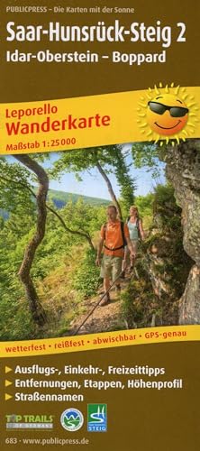 Saar-Hunsrück-Steig 2, Idar-Oberstein - Boppard: Leporello Wanderkarte mit Ausflugs-, Einkehr- und Freizeittipps, Entfernungen, Etappen und ... 1:25000 (Leporello Wanderkarte: LEP-WK) von FREYTAG-BERNDT UND ARTARIA