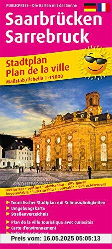Saarbrücken / Sarrebruck: Touristischer Stadtplan mit Sehenswürdigkeiten und Straßenverzeichnis. (Stadtplan / SP)