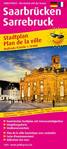Saarbrücken / Sarrebruck, 1:14.000: Touristischer Stadtplan mit Sehenswürdigkeiten und Straßenverzeichnis. (Stadtplan: SP) von Publicpress