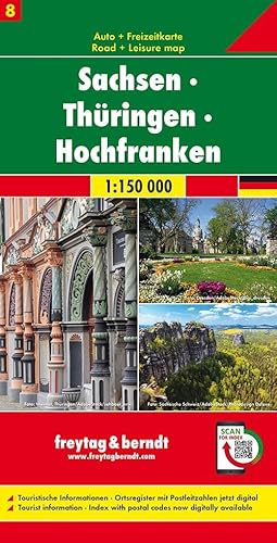 Sachsen - Thüringen - Hochfranken, Autokarte 1:150.000, Blatt 8 (freytag & berndt Auto + Freizeitkarten) von Freytag + Berndt