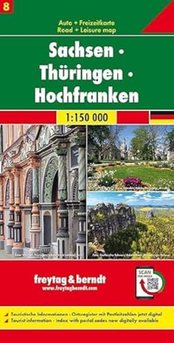 Sachsen - Thüringen - Hochfranken, Autokarte 1:150.000, Blatt 8 (freytag & berndt Auto + Freizeitkarten) von Freytag + Berndt