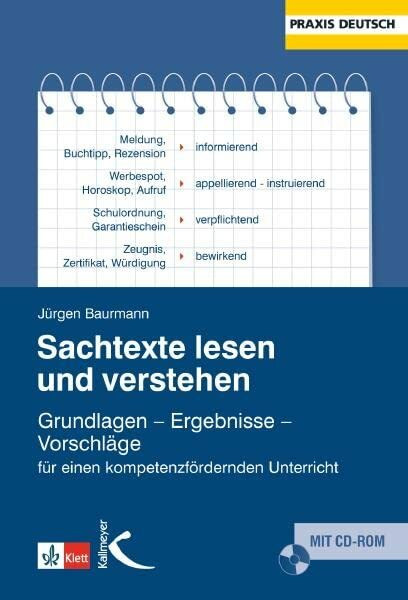 Sachtexte lesen und verstehen: Grundlagen – Ergebnisse – Vorschläge für einen kompetenzfördern...