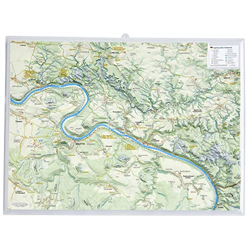 Sächsische Schweiz klein 1:50.000 ohne Rahmen: Reliefkarte Sachsen klein Din A3 ohne Rahmen (Tiefgezogenes Kunststoffrelief)