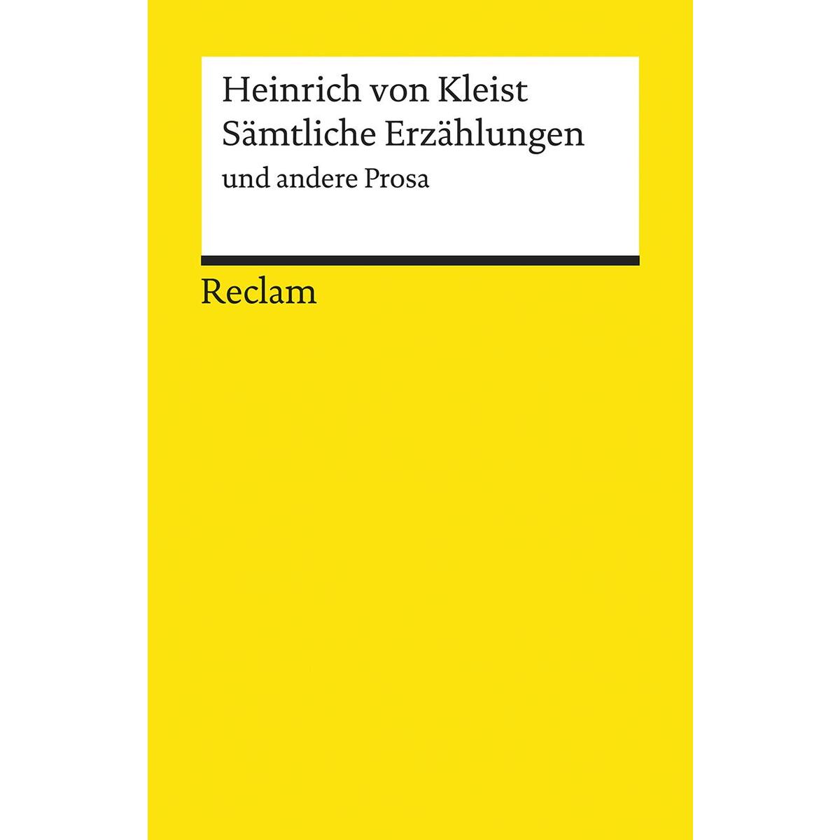 Sämtliche Erzählungen Sämtliche Erzählungen von Reclam Philipp Jun.