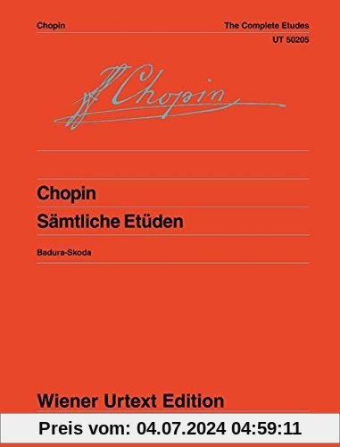 Sämtliche Etüden: Nach den Quellen herausgegeben und mit Fingersätzen versehen. op. 10 + 25. Klavier. (Wiener Urtext Edition)