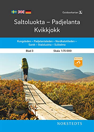 Saltoluokta-Padjelanta-Kvikkjokk 1:75 000: Outdoorkartan North