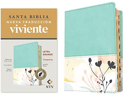 Santa Biblia: Nueva Traduccion Viviente, Letra Grande, Compacta, SentiPiel, Menta