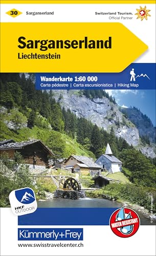 Kümmerly+Frey Wanderkarte 30 Sarganserland 1:60.000: Mit Lichtenstein. Wetterfest, matt laminiert und mit free Download (Kümmerly+Frey Wanderkarte 1:60.000, Band 30)