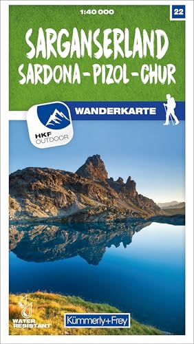 Kümmerly+Frey Wanderkarte 22 Sarganserland 1:40.000: Mit Sardona, Pizol und Chur. Wetterfest, matt laminiert und mit free Download (Kümmerly+Frey Wanderkarte 1:60.000, Band 22)