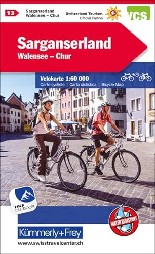 Sarganserland - Walensee - Chur Nr. 13 Velokarte 1:60 000: Water resistant, free Download mit HKF Outdoor App (Kümmerly+Frey Velokarten, Band 13)