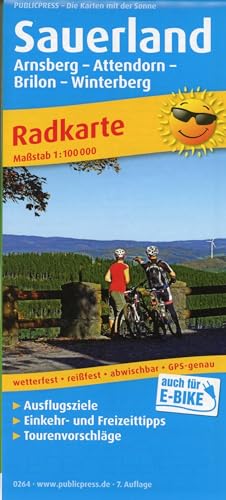 Sauerland, Arnsberg - Attendorn - Brilon - Winterberg: Radkarte mit Ausflugszielen, Einkehr- & Freizeittipps, wetterfest, reissfest, abwischbar, GPS-genau. 1:100000 (Radkarte: RK)