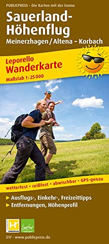 Sauerland Höhenflug, Meinerzhagen / Altena - Korbach: Leporello Wanderkarte mit Ausflugszielen, Einkehr- & Freizeittipps, wetterfest, reissfest, ... 1:25000 (Leporello Wanderkarte: LEP-WK)