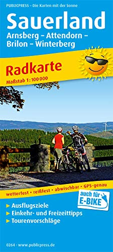 Sauerland, Arnsberg - Attendorn - Brilon - Winterberg: Radkarte mit Ausflugszielen, Einkehr- & Freizeittipps, wetterfest, reissfest, abwischbar, GPS-genau. 1:100000 (Radkarte: RK) von Publicpress