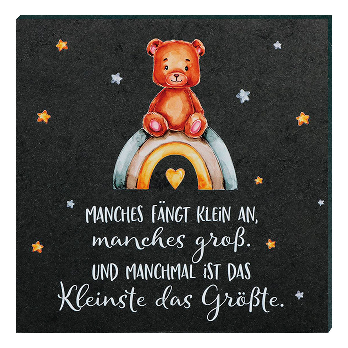 Schiefertafel zur Geburt - Manches fängt klein an... von Butzon und Bercker