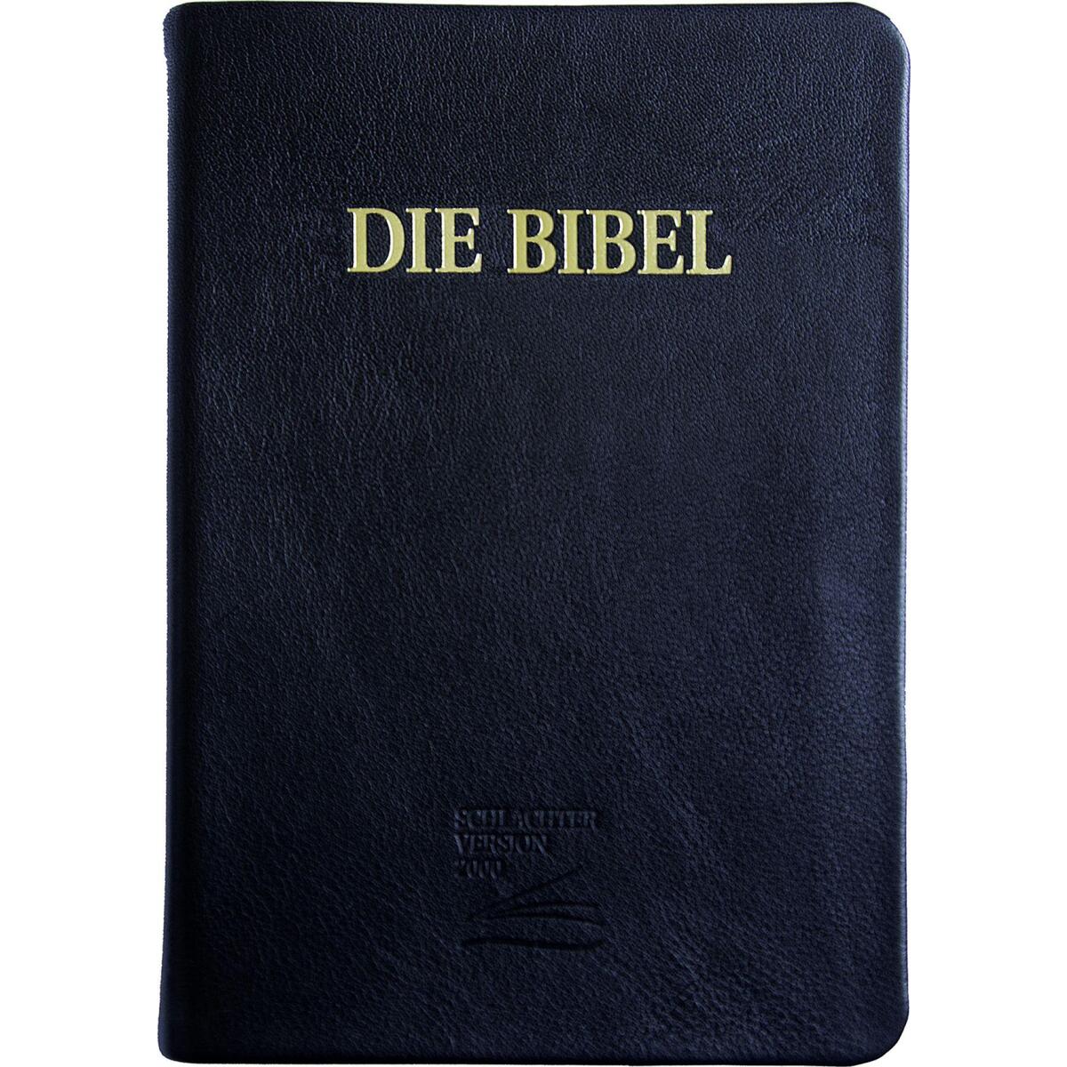 Schlachter 2000 Bibel - Großdruckausgabe (Softcover, schwarz, Goldschnitt) von CLV-Christliche