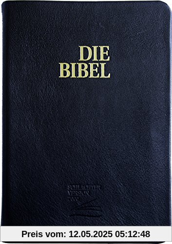 Schlachter 2000: Taschenausgabe mit Parallelstellen, Kalbsleder-Einband (flexibel) / Daumenregister / Goldschnitt / neue Rechtschreibung / Fadenheftung