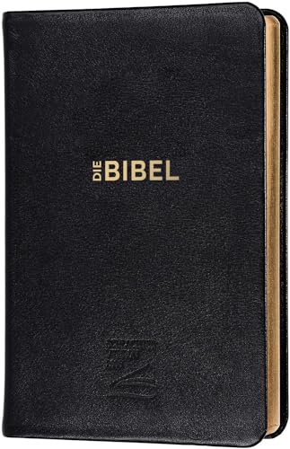 Schlachter 2000 Bibel - Taschenausgabe (Softcover, schwarz, Goldschnitt): Taschenausgabe mit Parallelstellen, Kalbsleder-Einband (flexibel), schwarz / Goldschnitt / Fadenheftung