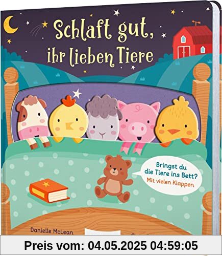 Schlaft gut, ihr lieben Tiere: Hilf mit, die Tiere ins Bett zu bringen! Mit ausgestanzten Figuren & Klappen