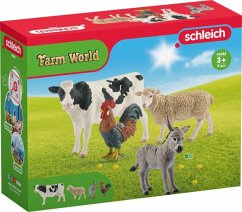 Schleich 42385 - Farm World Starter-Set (Kuh, Esel, Hahn, Schaf), 4-teilig von Schleich