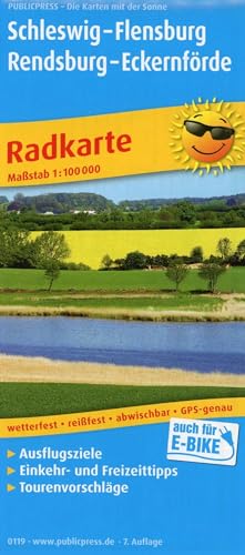 Schleswig - Flensburg - Rendsburg - Eckernförde: Radkarte mit Ausflugszielen, Einkehr- & Freizeittipps, wetterfest, reissfest, abwischbar, GPS-genau. 1:100000 (Radkarte: RK)