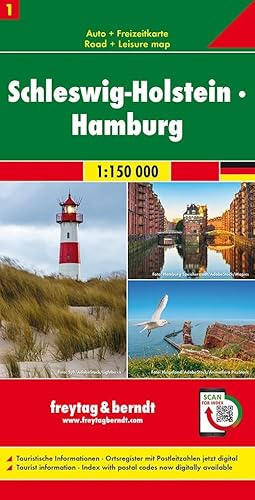 Schleswig-Holstein - Hamburg, Autokarte 1:150.000, Blatt 1 (freytag & berndt Auto + Freizeitkarten)