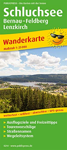 Schluchsee, Bernau - Feldberg - Lenzkirch: Wanderkarte mit Einkehr- und Freizeittipps, Tourenvorschlägen und Straßennamen, wetterfest, reißfest, abwischbar, GPS-genau. 1:25000 (Wanderkarte: WK)