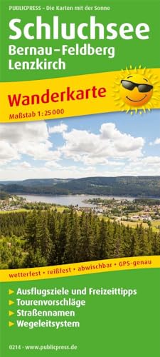 Schluchsee, Bernau - Feldberg - Lenzkirch: Wanderkarte mit Einkehr- und Freizeittipps, Tourenvorschlägen und Straßennamen, wetterfest, reißfest, abwischbar, GPS-genau. 1:25000 (Wanderkarte: WK)