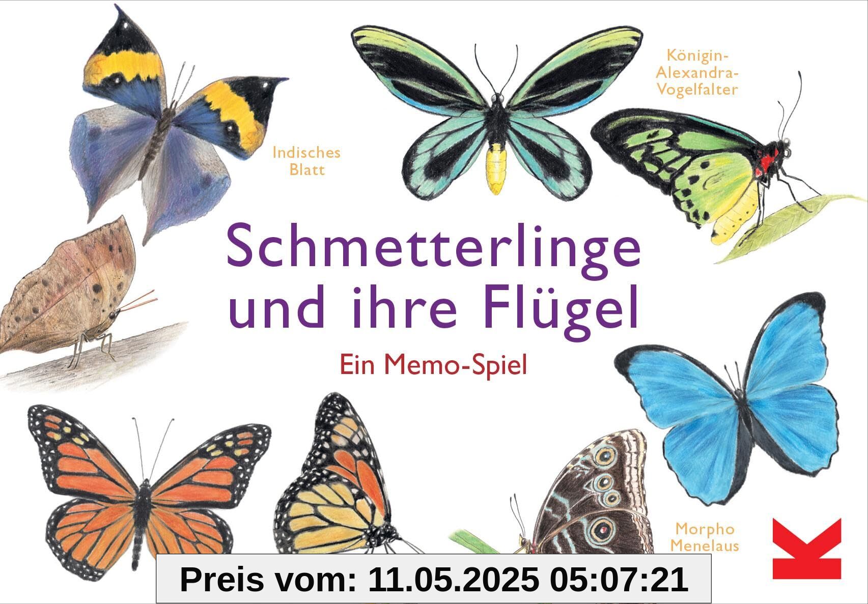 Schmetterlinge und ihre Flügel. EIN Memo-Spiel