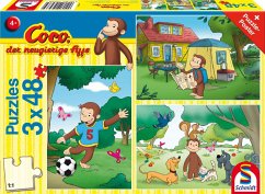 Schmidt 56433 - Coco der neugierige Affe, Mein Freund Coco, Kinderpuzzle, 3x48 Teile von Schmidt Spiele